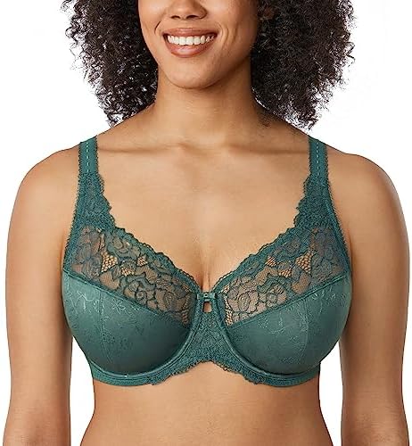 Minimizer Full Coverage Lace Bras, Midnight Emerald