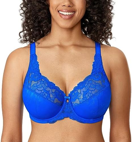 Minimizer Full Coverage Lace Bras, Sky Blue