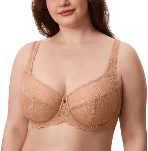 Minimizer Lace Full Coverage Bras, Barely Buff
