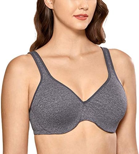 Minimizer Seamless Full Coverage Underwire Non Padded Bra, Black Marl