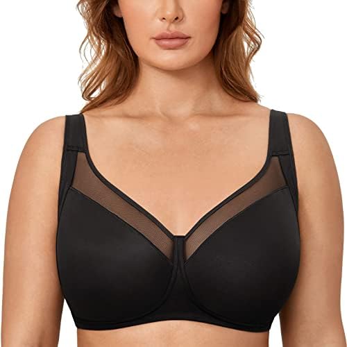 Minimizer Wireless Plus Size Full Coverage Unlined Support Bra, Black