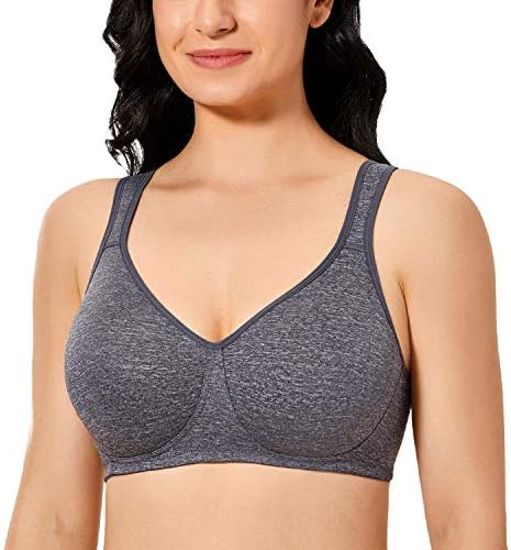 Plus Size Wireless Unlined Comfort Full Coverage Bra, Black Marl