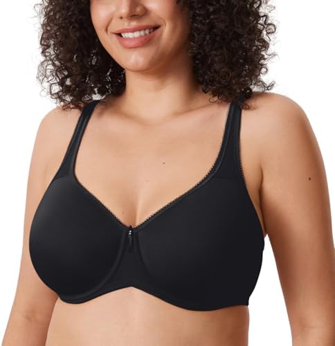 Seamless Tshirt Plus Size Bras, Black