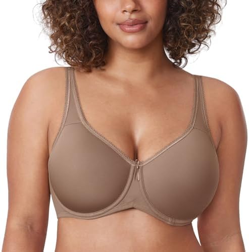 Seamless Tshirt Plus Size Bras, Brown Purple
