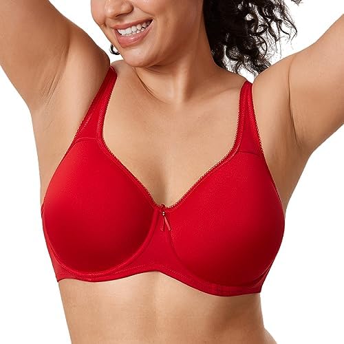 Seamless Tshirt Plus Size Bras, Lipstick Red