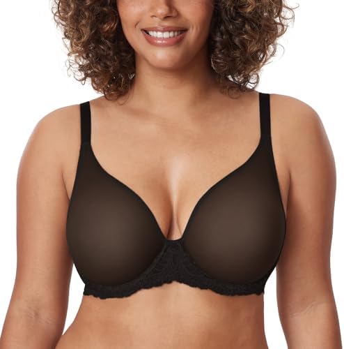 Sheer Mesh Bra, Black