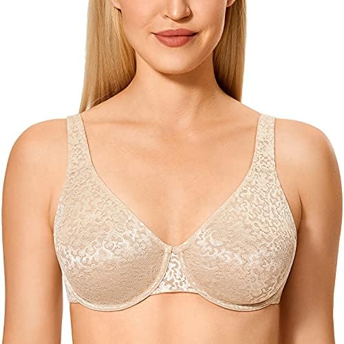 Sheer Minimizer Plus Size Bra, Beige