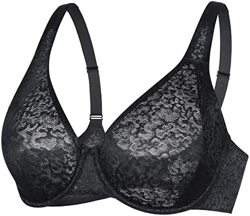 Sheer Minimizer Plus Size Bra, Black