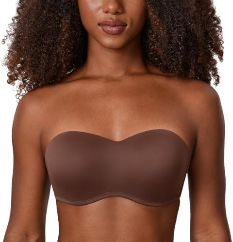 Strapless Bandeau Minimizer Bras, Brown Violet