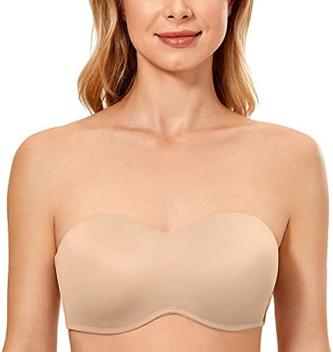 Strapless Bandeau Minimizer Bras, Cashew