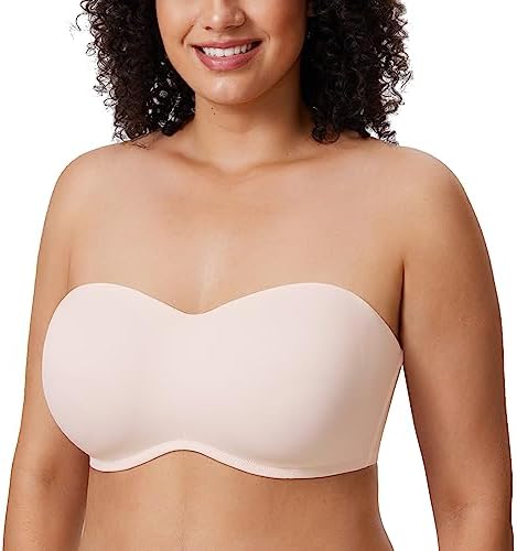 Strapless Bandeau Minimizer Bras, Coconut White