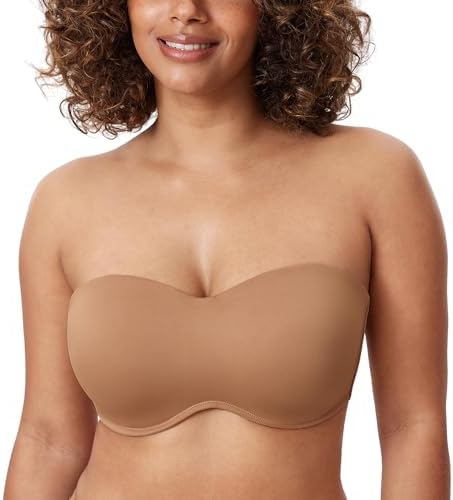 Strapless Bandeau Minimizer Bras, Gravel Beige