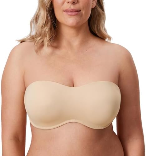 Strapless Bandeau Minimizer Bras, Light Oatmeal