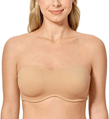 Strapless Bandeau Minimizer Bras, Taupe Tan