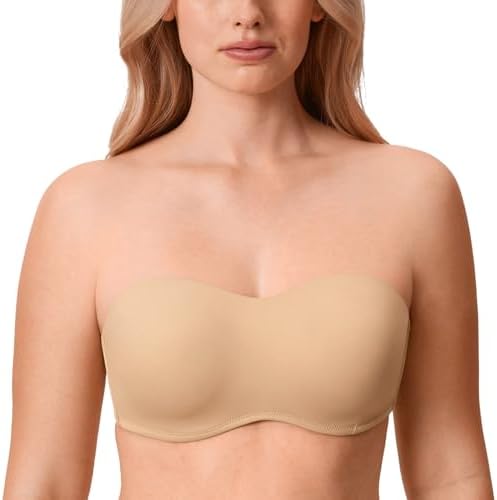 Strapless Bandeau Minimizer Bras, Warm Beige