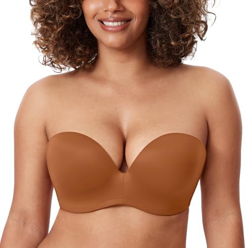 Strapless Bra Plunge, Bronze Beige