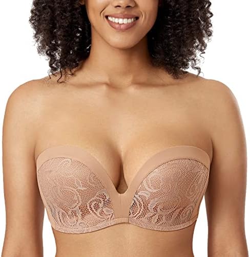 Strapless Bra Plunge Push Up, Pearl Champagne