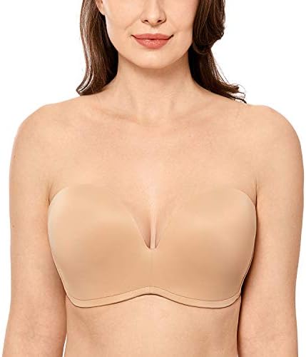 Strapless Bra Plunge, Taupe Tan