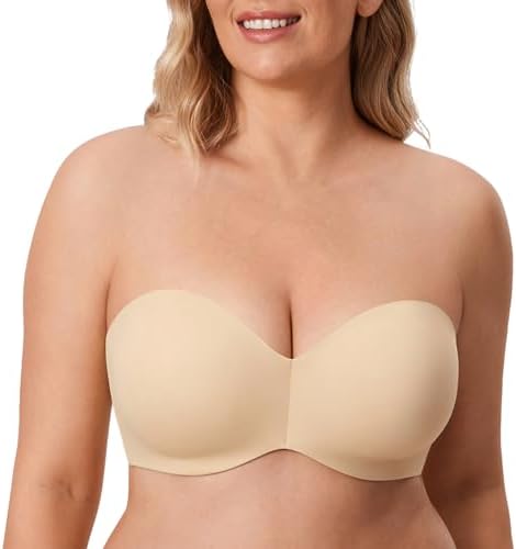 Strapless Minimizer Plus Size Bras, Light Oatmeal