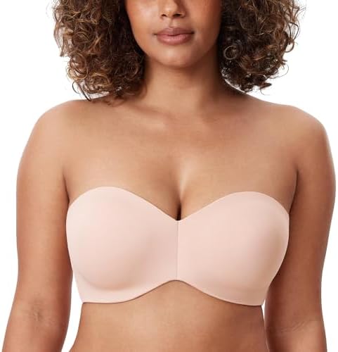 Strapless Unlined Minimizer Bras, Apricot Pink