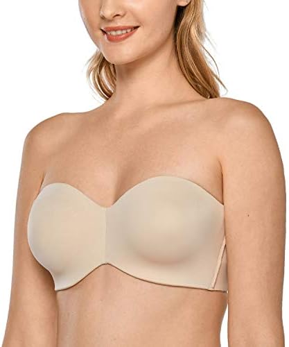Strapless Unlined Minimizer Bras, Beige