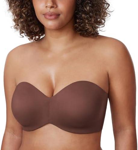 Strapless Unlined Minimizer Bras, Brown Violet