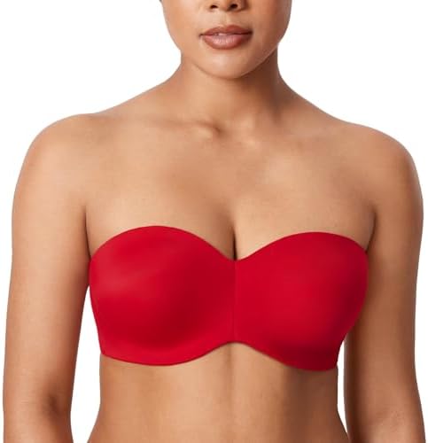 Strapless Unlined Minimizer Bras, Lipstick Red