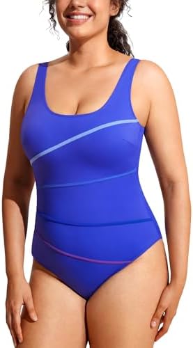 Striped One Piece Swimsuit, Milky Way Purple