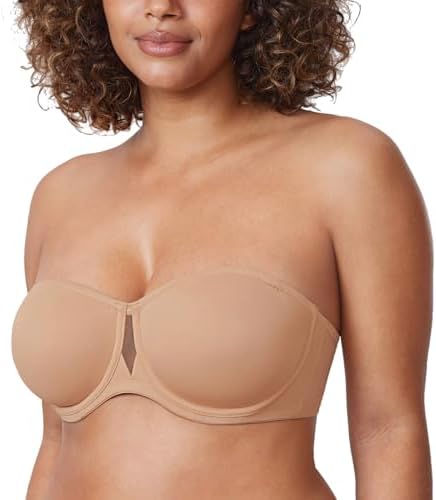 Underwire Non Padded Seamless Strapless Bra, Barely Buff