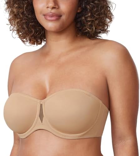 Underwire Non Padded Seamless Strapless Bra, Warm Beige