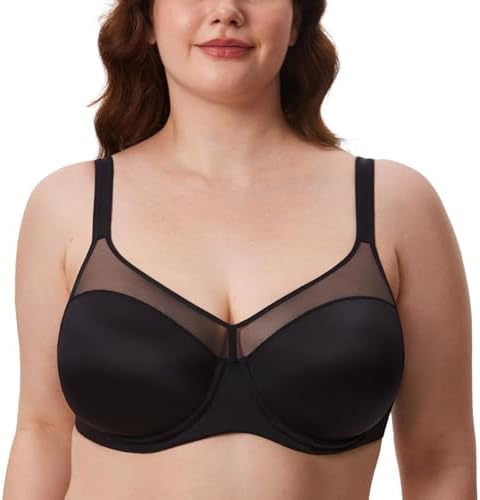 Underwire Padded Full Coverage Bras, Black