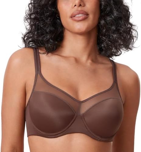 Underwire Padded Full Coverage Bras, Brown Violet