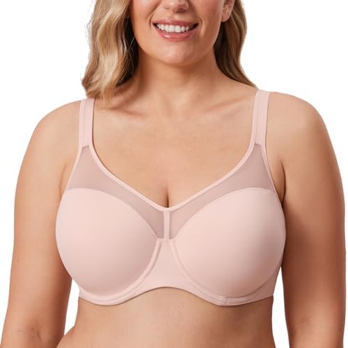 Underwire Padded Full Coverage Bras, Gentle Rose