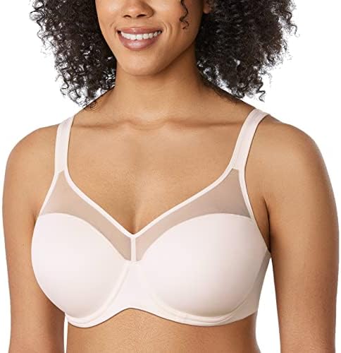 Underwire Padded Full Coverage Bras, Rose White