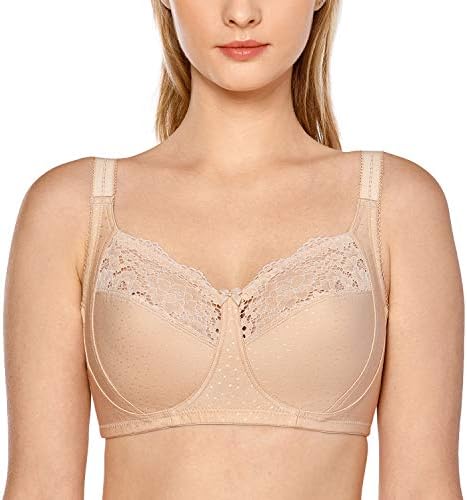 Wireless Bra Plus Size Lace, Beige