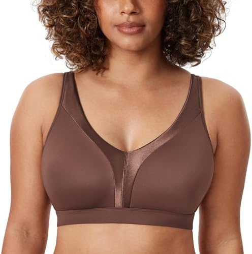 Wireless Plus Size Bras, Brown Violet