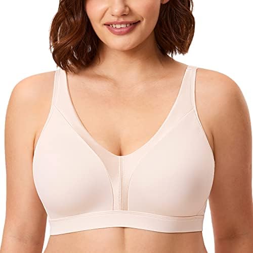 Wireless Plus Size Bras, Rose White