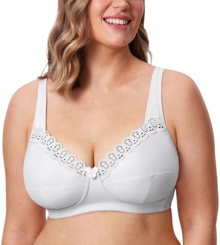 Wireless Plus Size Comfort Cotton Full Coverage Unlined Bra, French Gray