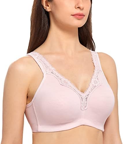 Wireless Plus Size Cotton Bras, Gentle Rose