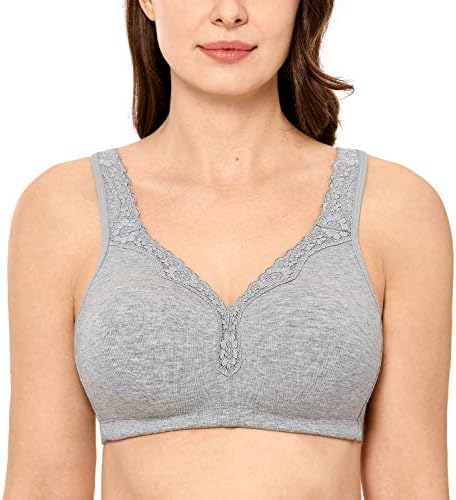 Wireless Plus Size Cotton Bras, Grey