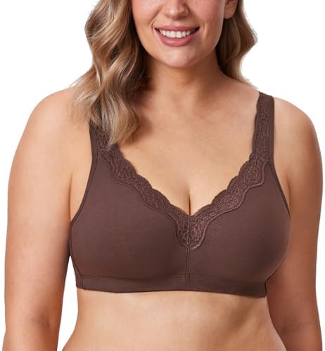 Wireless Plus Size Cotton Bras, Taupe